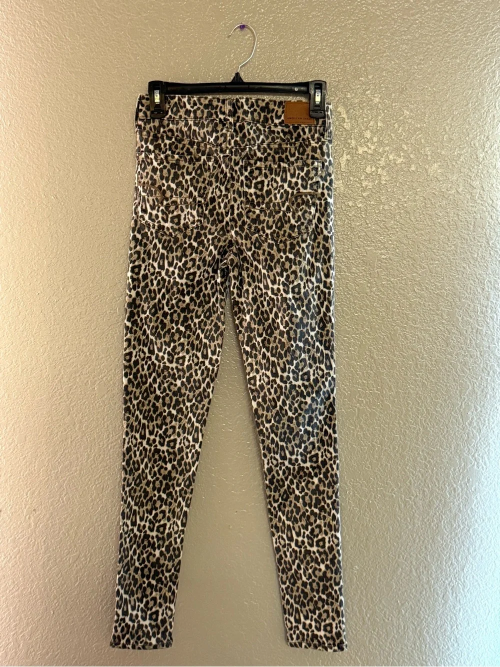 NWOT American Eagle Animal Print Skinny Jeans Leopard Cheetah Sz 4 Stretch High